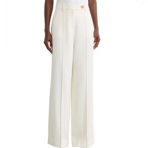 $298 NWT Reiss Malin Wide-Leg Seam Detail Trouser Pants Size 6R/UK 10 Cream